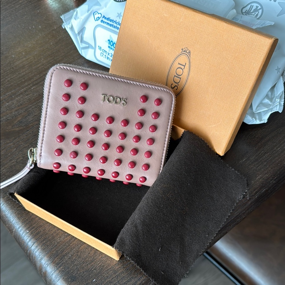 Tod's Pink Studded Wallet